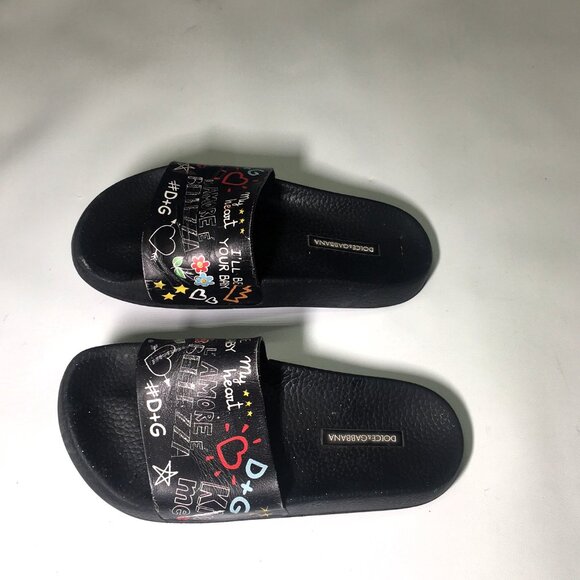 🛑DOLCE & GABBANA Designer ➕ SLIDES My Heart SANDALS Graffiti SHOES 💸BUY NOW‼️ - Picture 13 of 16